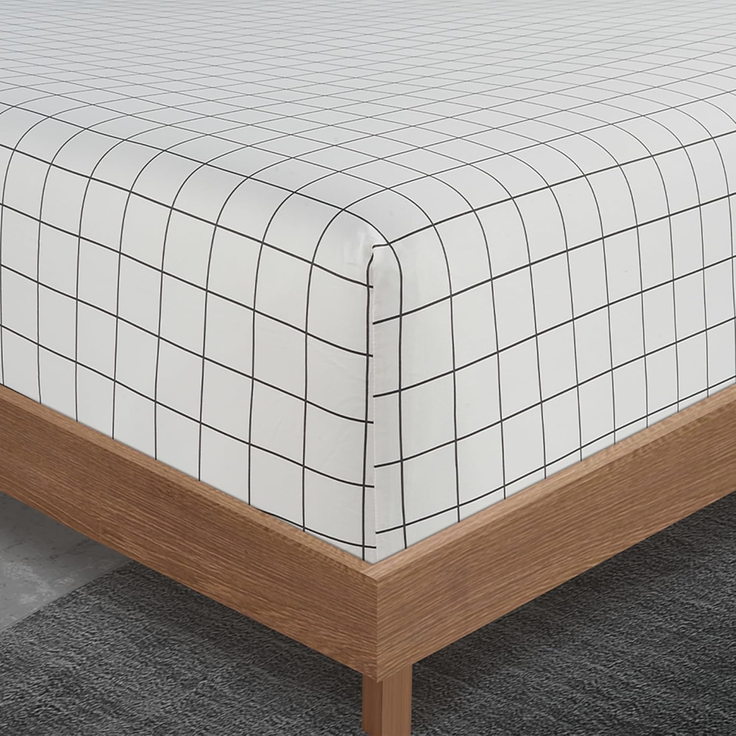 LANE LINEN – Juego de sábanas tamaño King, 450 hilos, 100% algodón, de satén, suaves, refrescantes, con bolsillo profundo, 4 piezas, diseño de