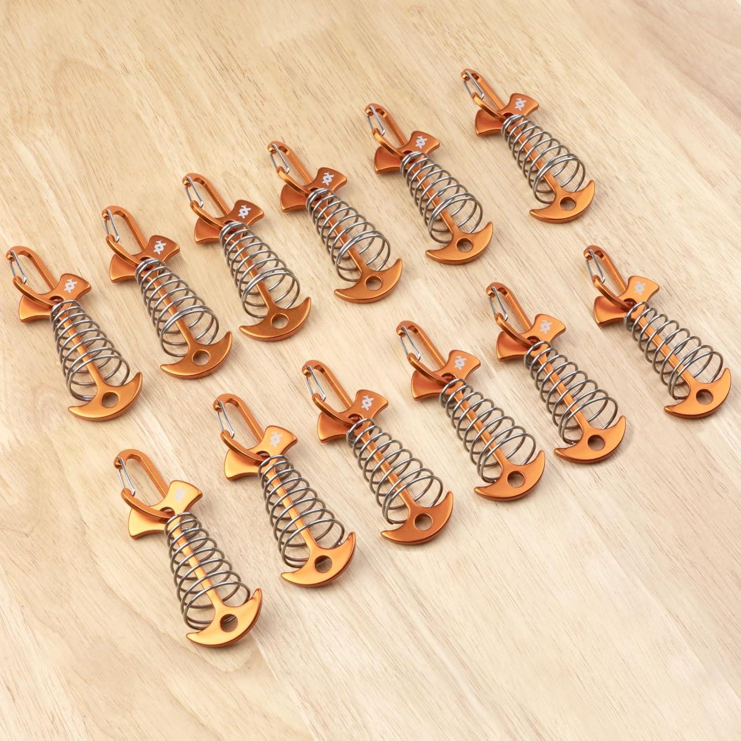 12 estacas de aluminio para tienda de campaña AVOFOREST para amarrar, clavijas de anclaje para cubierta de espina de pescado, tensores de cuerda