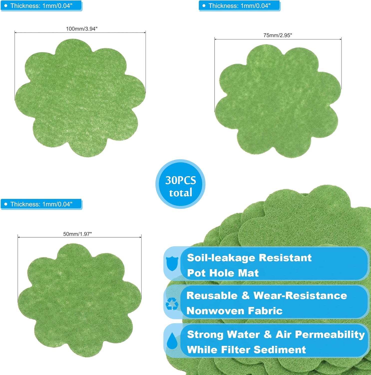 Tapete de trasplante grueso para trasplante de plantas de interior y control de desorden del suelo, tapete plegable para macetas para plantas