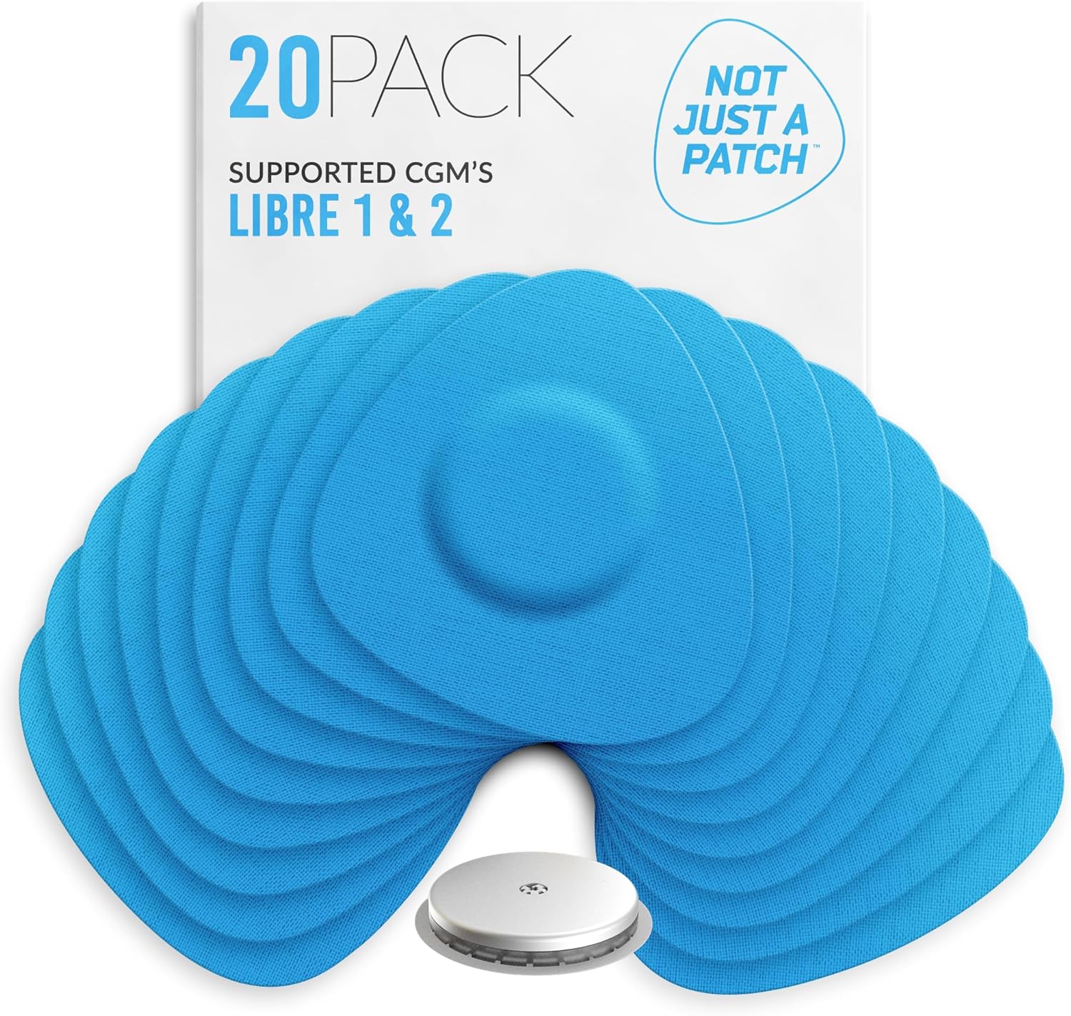 Not Just A Patch CGM Parches de sensor para sensores libres y Medtronic (paquete de 20)  Resistente al agua y duradero durante 10-14 días  Cubiertas