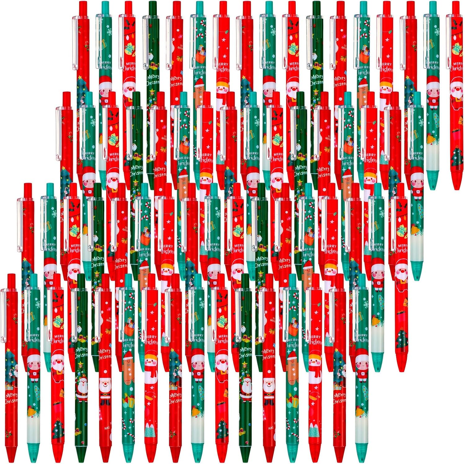 210 bolígrafos de tinta de gel de Navidad, bonitos bolígrafos retráctiles de Navidad, bonitos bolígrafos divertidos de dibujos animados a granel,