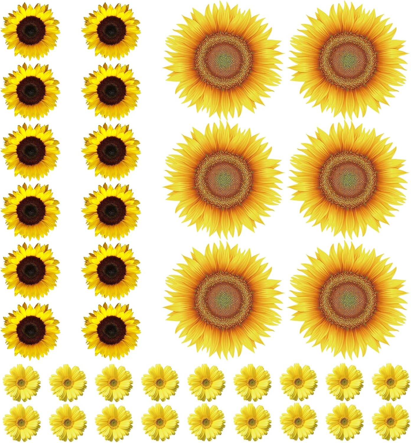 Bencailor 36 hojas de calcomanías de pared de flores de vinilo para pared, papel tapiz floral para niños y niñas, para guardería, sala de juegos,