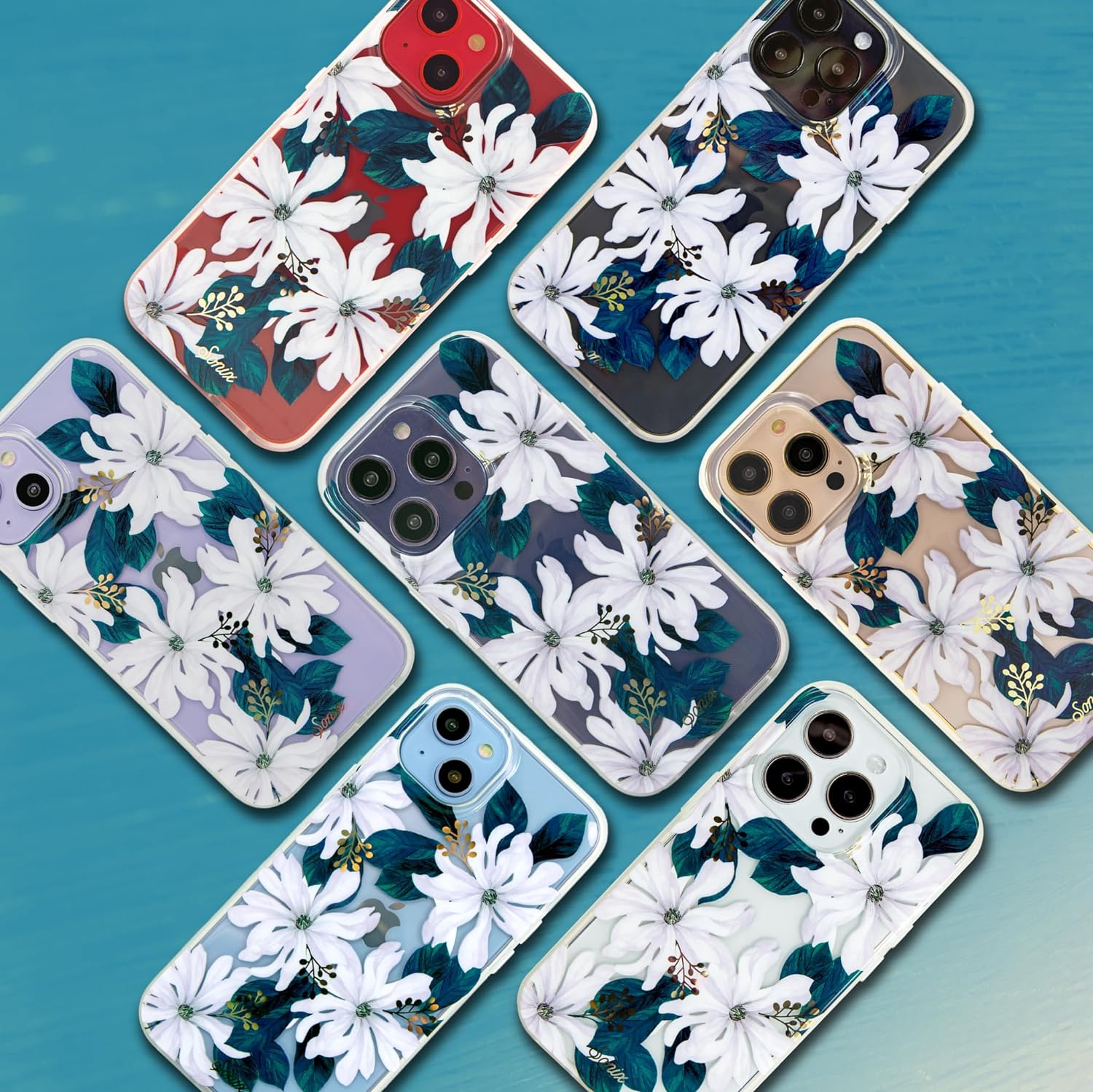Sonix – Funda floral para iPhone 15, 14, 13, compatible con MagSafe, probada contra caídas de 10 pies, modelo Delilah (flor de dalia)