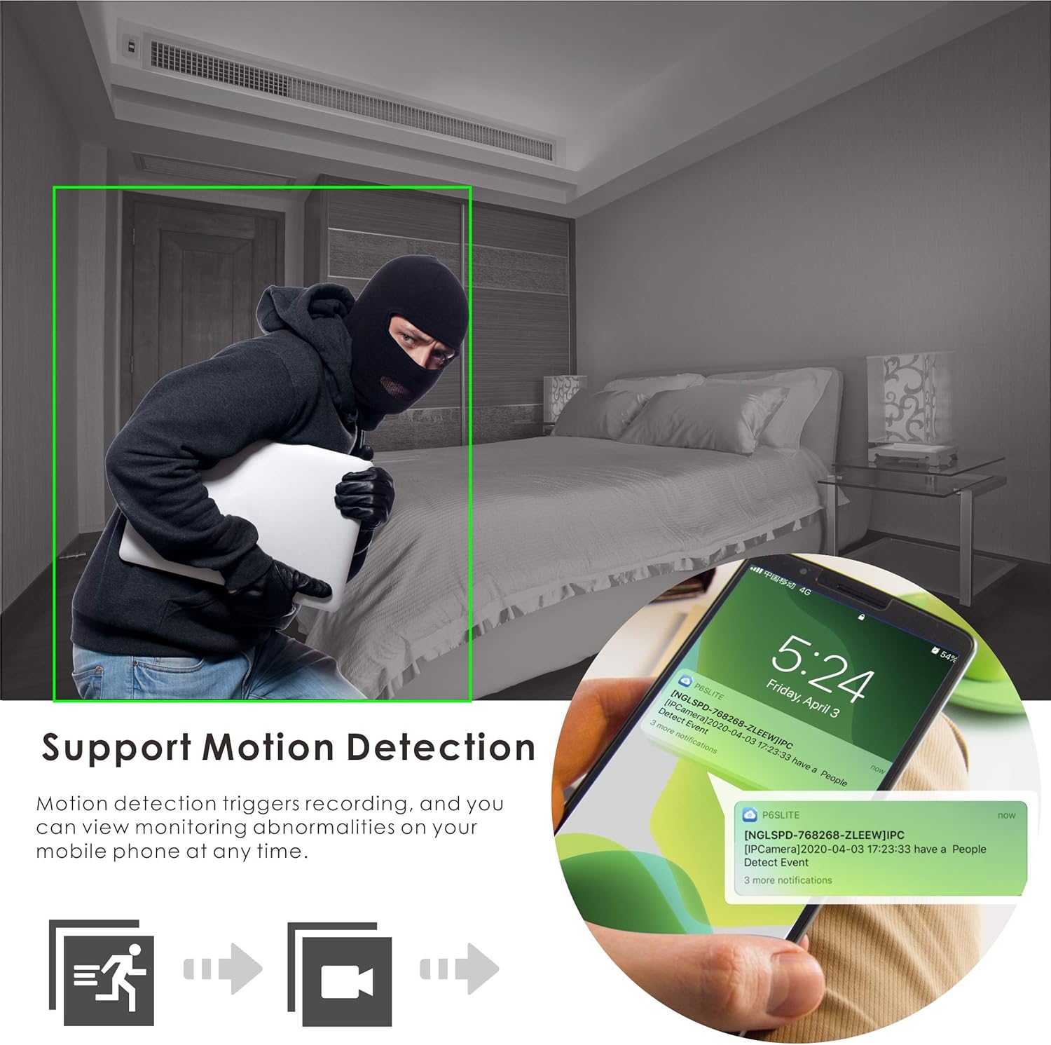 Cámara domo PTZ POE de seguridad H.265 HD 1080P, compatible con Hikvision para interiores y exteriores, lente motorizada de 0.106-0.531 in, zoom 5X,