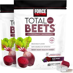 Force Factor Total Beets – Masticables suaves con remolacha, nitratos, L-citrulina, extracto de semilla de uva y antioxidantes, suplemento Force Factor Total Beets – Masticables suaves con remolacha, nitratos, L-citrulina, extracto de semilla de uva y antioxidantes, suplemento