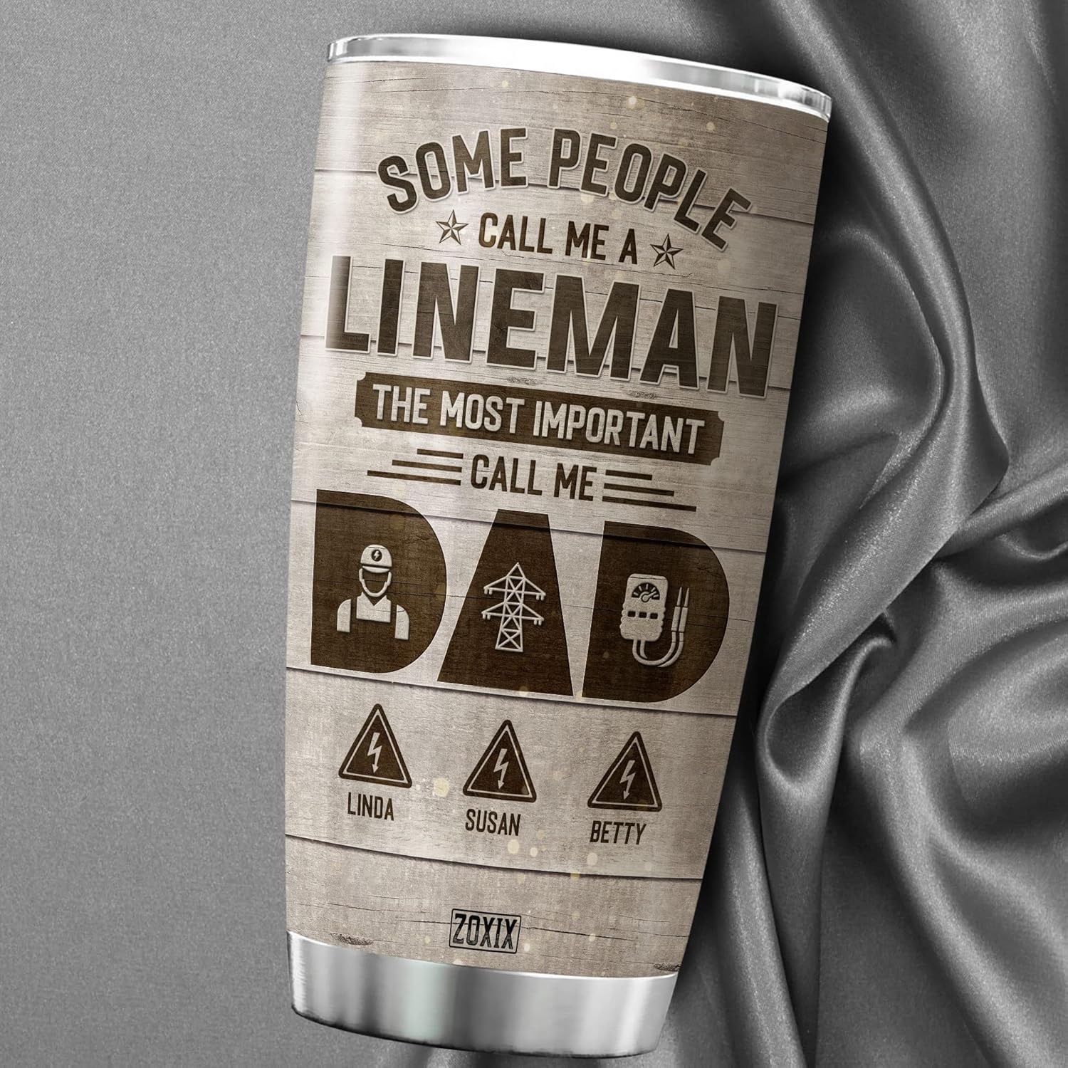 ZOXIX Vaso de café con texto en inglés Some People Call Me A Lineman para papá, taza personalizada con imagen y línea de texto, regalo para el