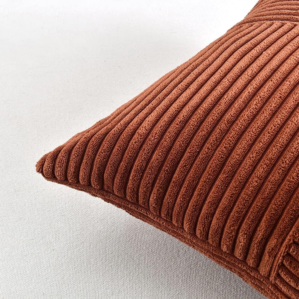 Fancy Homi Fundas de almohada decorativas de color óxido de 20 x 20 pulgadas para sala de estar, sofá cama, estilo rústico, estilo bohemio,