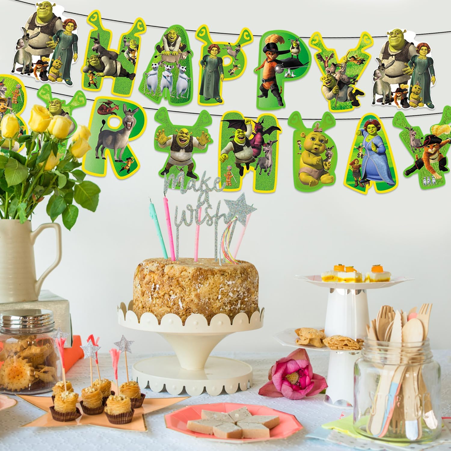 Suministros de fiesta de monstruo de dibujos animados para cumpleaños, carteles de feliz cumpleaños, carteles de cumpleaños kawaii para niños,