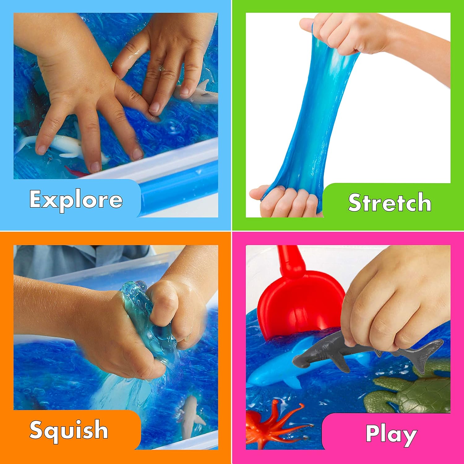 Be Amazing Toys Sense & Grow – Contenedor sensorial de slime de vida marina