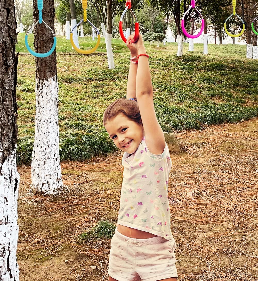 American Ninja Warrior – Juego de carrera de obstáculos con anillo ninja para niños, para exteriores, selva, 2 azules para adultos, equipo de