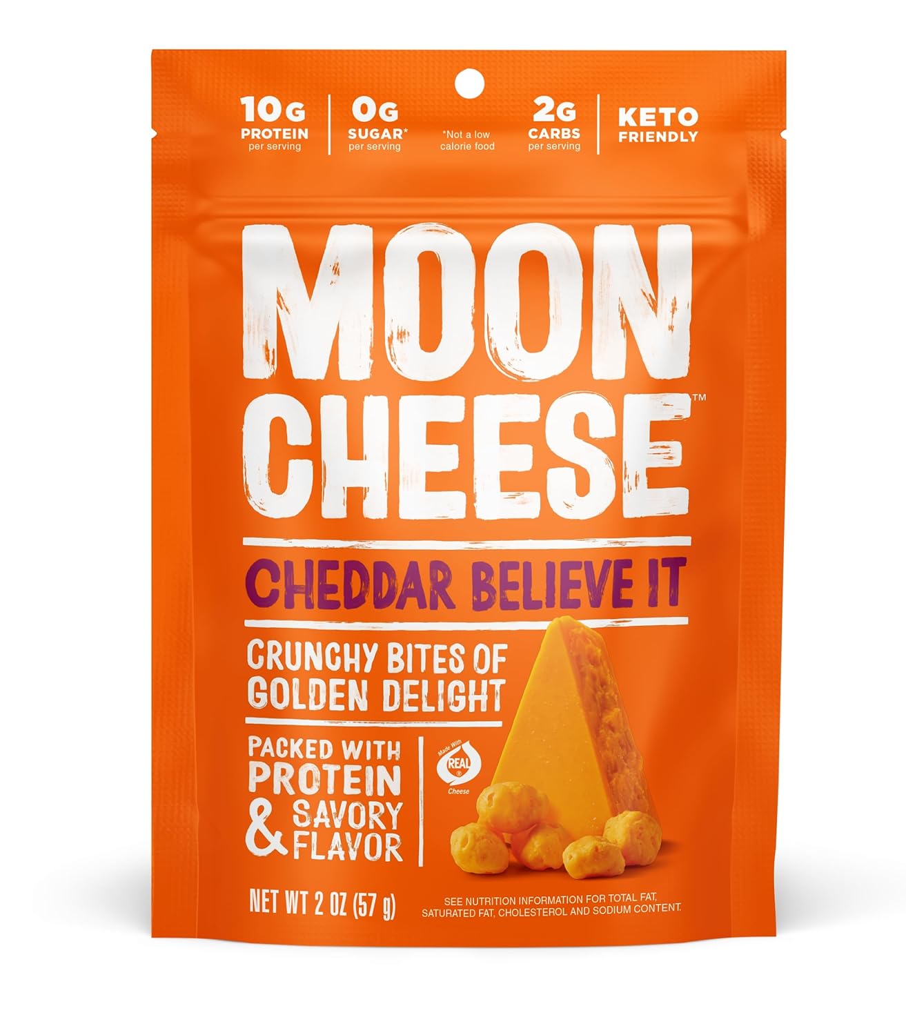 Moon Cheese Paquete variado, 2 onzas, paquete de 9, crujiente y rico en proteínas, aperitivo de queso, apto para dieta cetogénica, 100% queso real