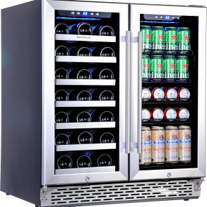 Phiestina Refrigerador de vino y bebidas, enfriador de vino de 30 pulgadas, refrigerador grande integrado o independiente, 33 botellas y 100 latas, Phiestina Refrigerador de vino y bebidas, enfriador de vino de 30 pulgadas, refrigerador grande integrado o independiente, 33 botellas y 100 latas,