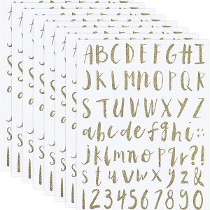 8 hojas de calcomanías de vinilo con letras del alfabeto cursivo, letras del alfabeto cursivo, etiquetas autoadhesivas de vinilo para álbumes de 8 hojas de calcomanías de vinilo con letras del alfabeto cursivo, letras del alfabeto cursivo, etiquetas autoadhesivas de vinilo para álbumes de
