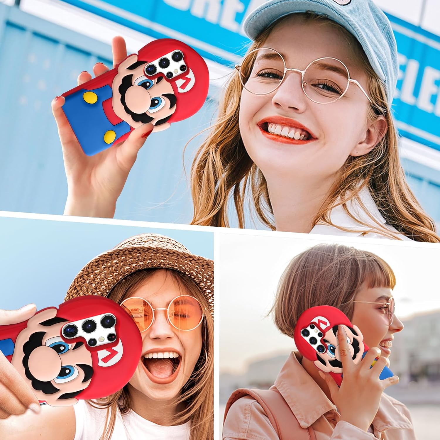 oqpa Funda para Samsung Galaxy S23 Ultra con diseño de personajes 3D de dibujos animados para niños, niñas, mujeres, adolescentes, funda Kawaii