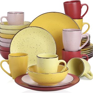 vancasso Moda – Juego de vajilla mate color crema, vajilla de cerámica de 32 piezas con plato de cena de 11 pulgadas, plato de postre de 8 pulgadas, vancasso Moda – Juego de vajilla mate color crema, vajilla de cerámica de 32 piezas con plato de cena de 11 pulgadas, plato de postre de 8 pulgadas,