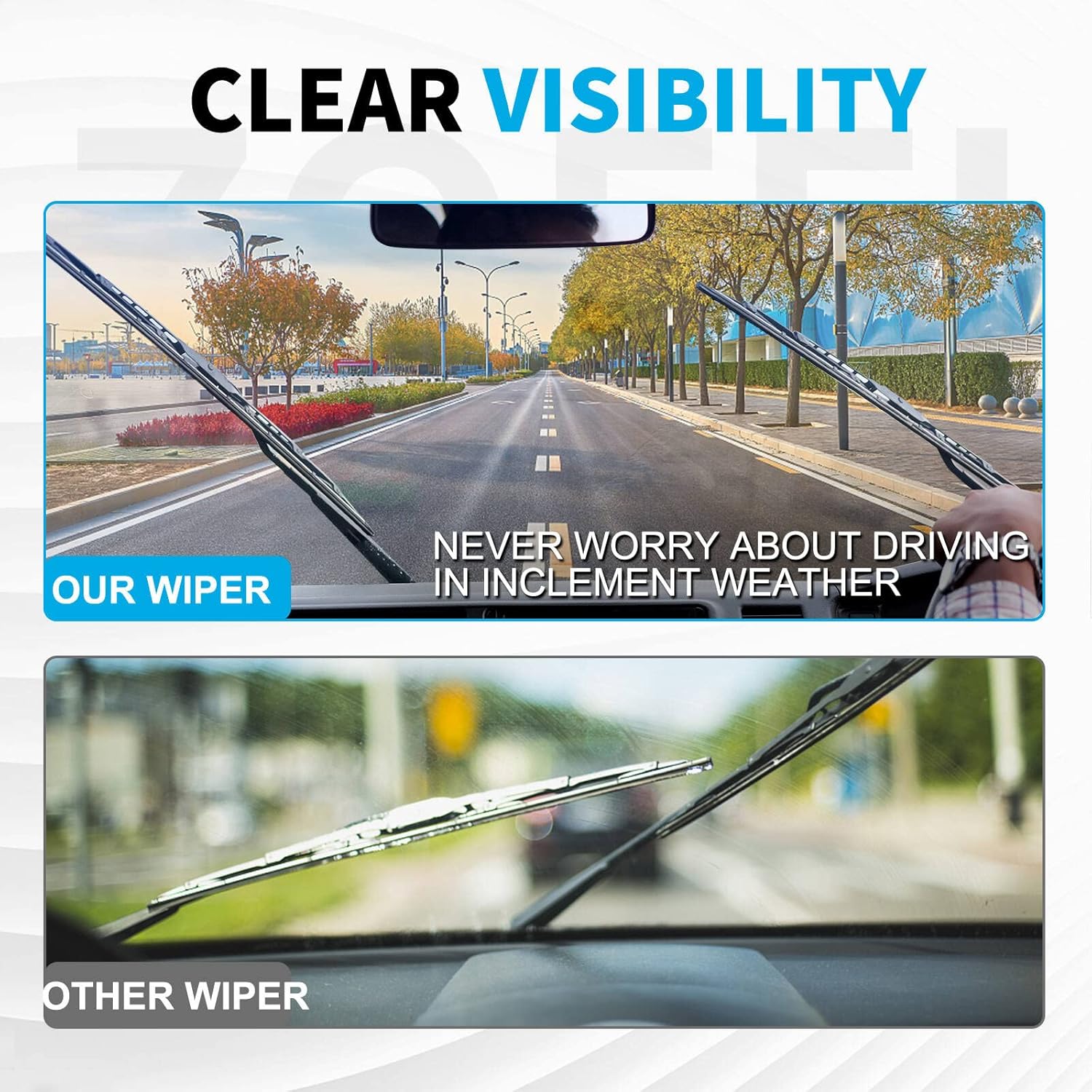 ZOFFI Escobillas de repuesto para Ram ProMaster 2500 2014-2016, 26 + 22 pulgadas, con gancho UJ para todas las estaciones, repuesto de equipo