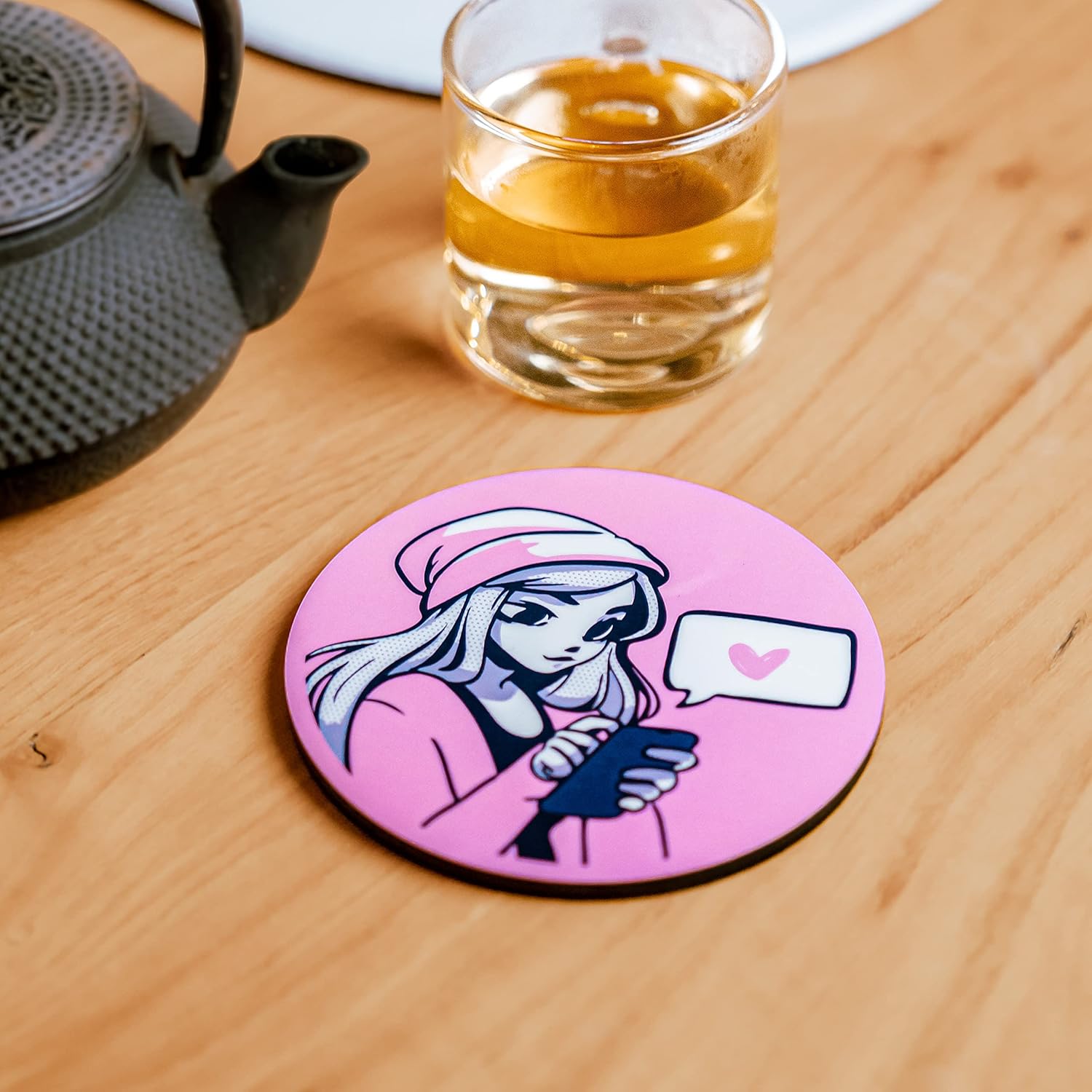 VEVMAX Posavasos de alta calidad diseñados por IA  ideales para bebidas calientes en mesas de café y comedor  Juego de posavasos divertidos, frescos