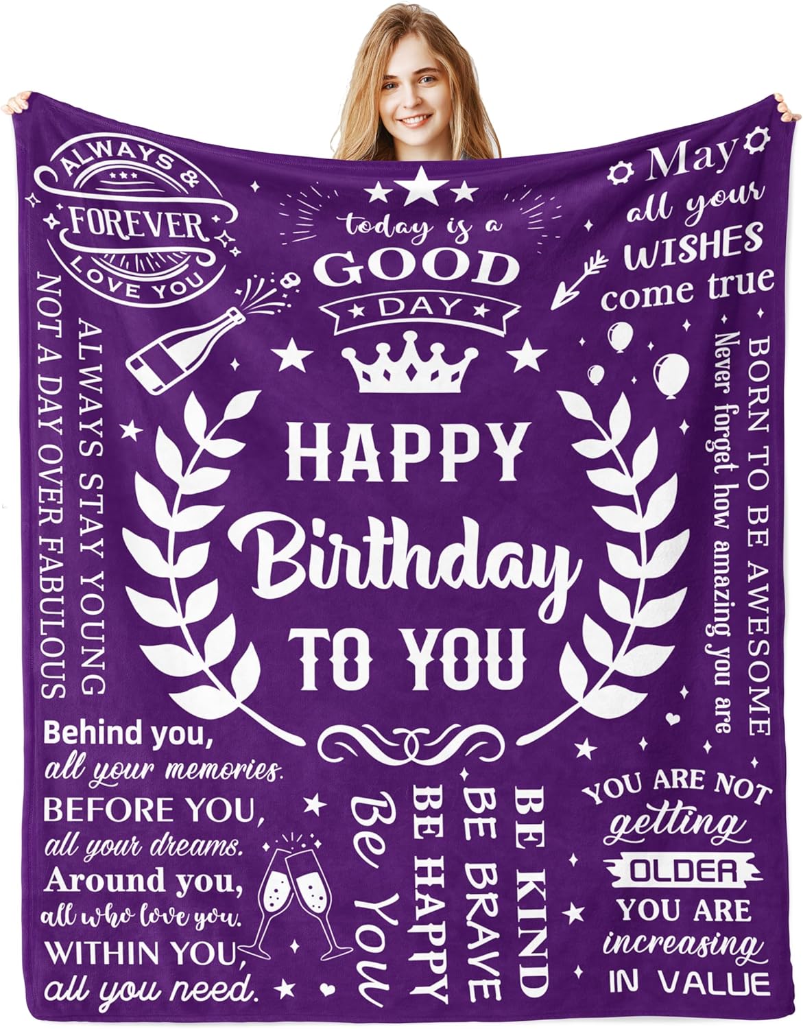 Regalos de cumpleaños para mujeres, regalos de cumpleaños para mamá, hermana, esposa, regalos de feliz cumpleaños para mujeres, manta de amistad de