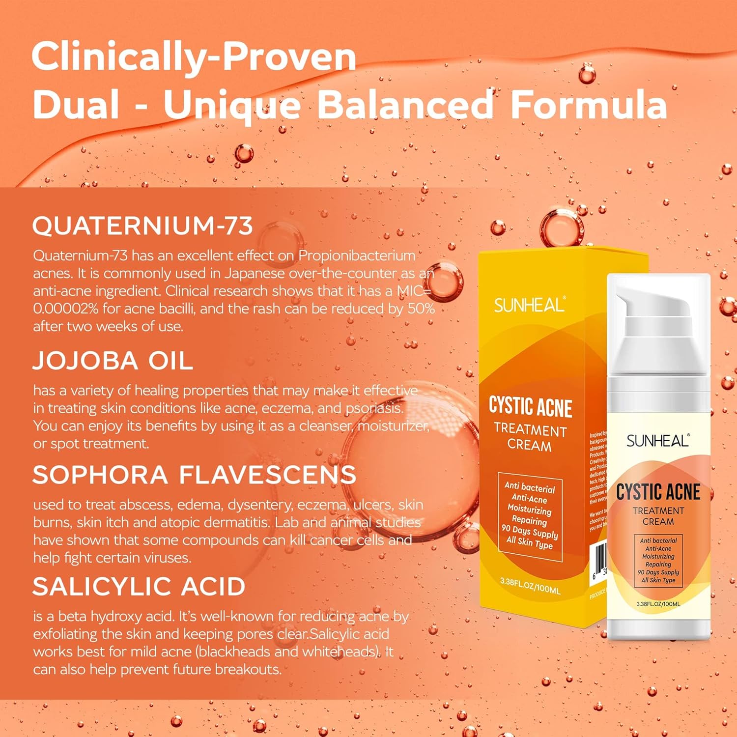 Tratamiento de acné quístico – Crema para el acné para adolescentes y adultos, tratamiento del acné con ingredientes especiales contra el acné