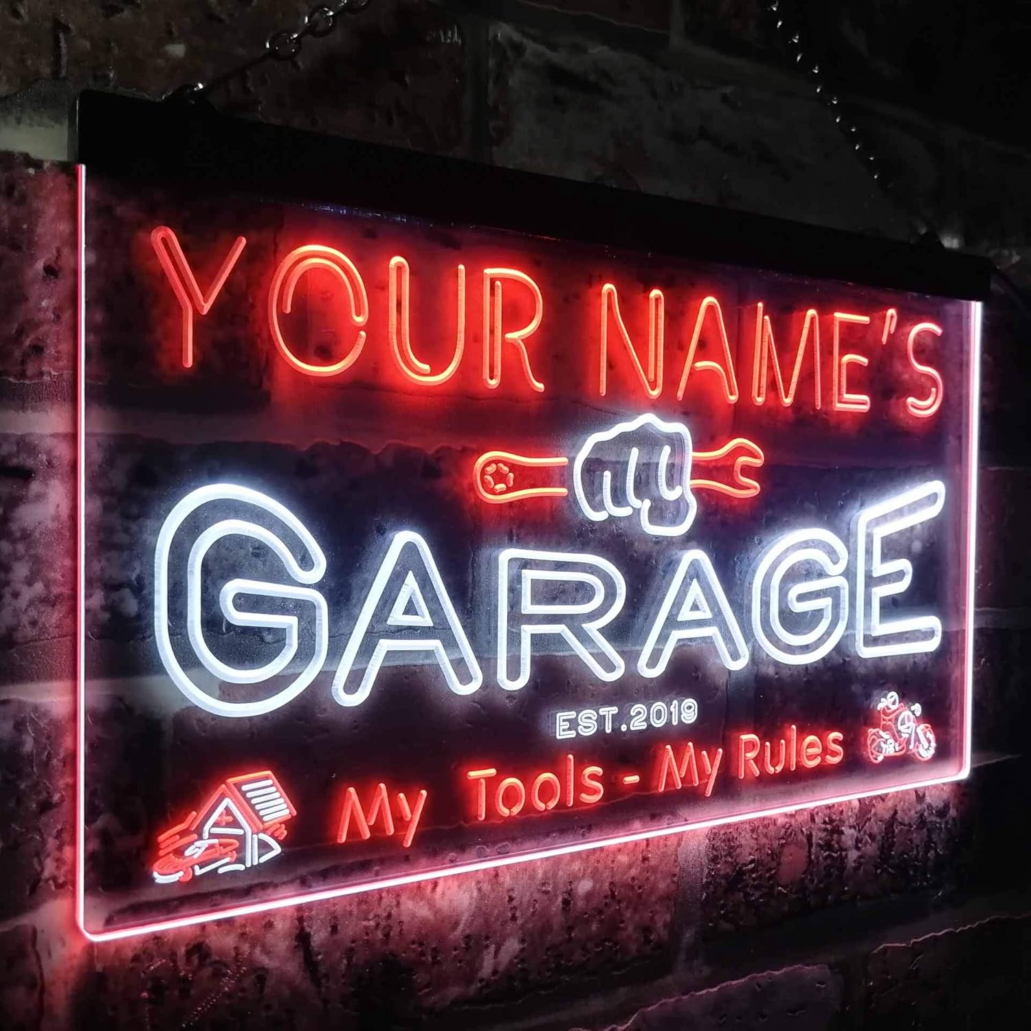 ADVPRO personalizado tu nombre estación del año, garaje temático, cueva para hombres. Decoración con doble color LED neón signo st6-pp1-tm