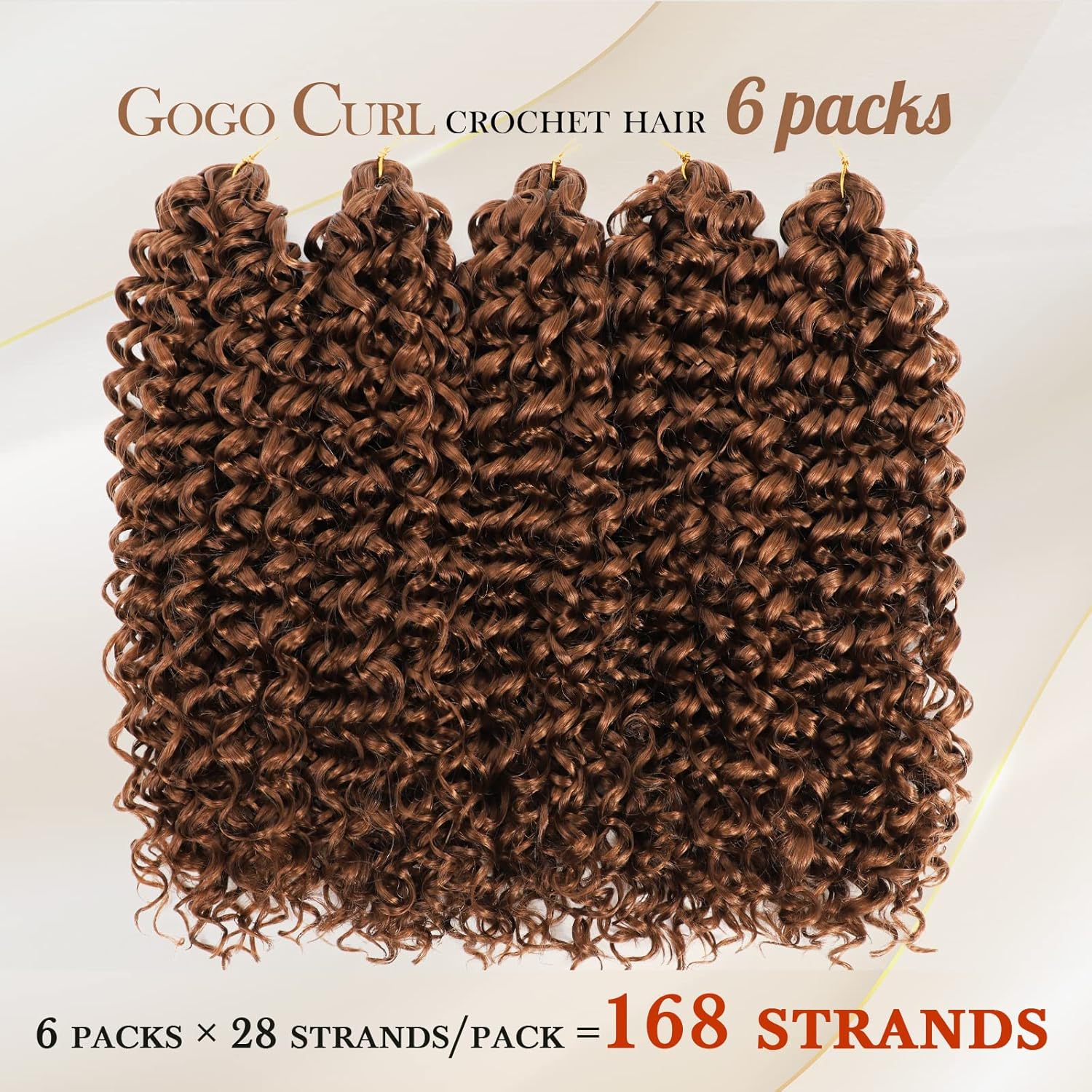 Dansama GoGo – Extensiones de cabello rizado de ganchillo ondulado con ganchillo ondulado profundo, extensiones de cabello sintético trenzado,