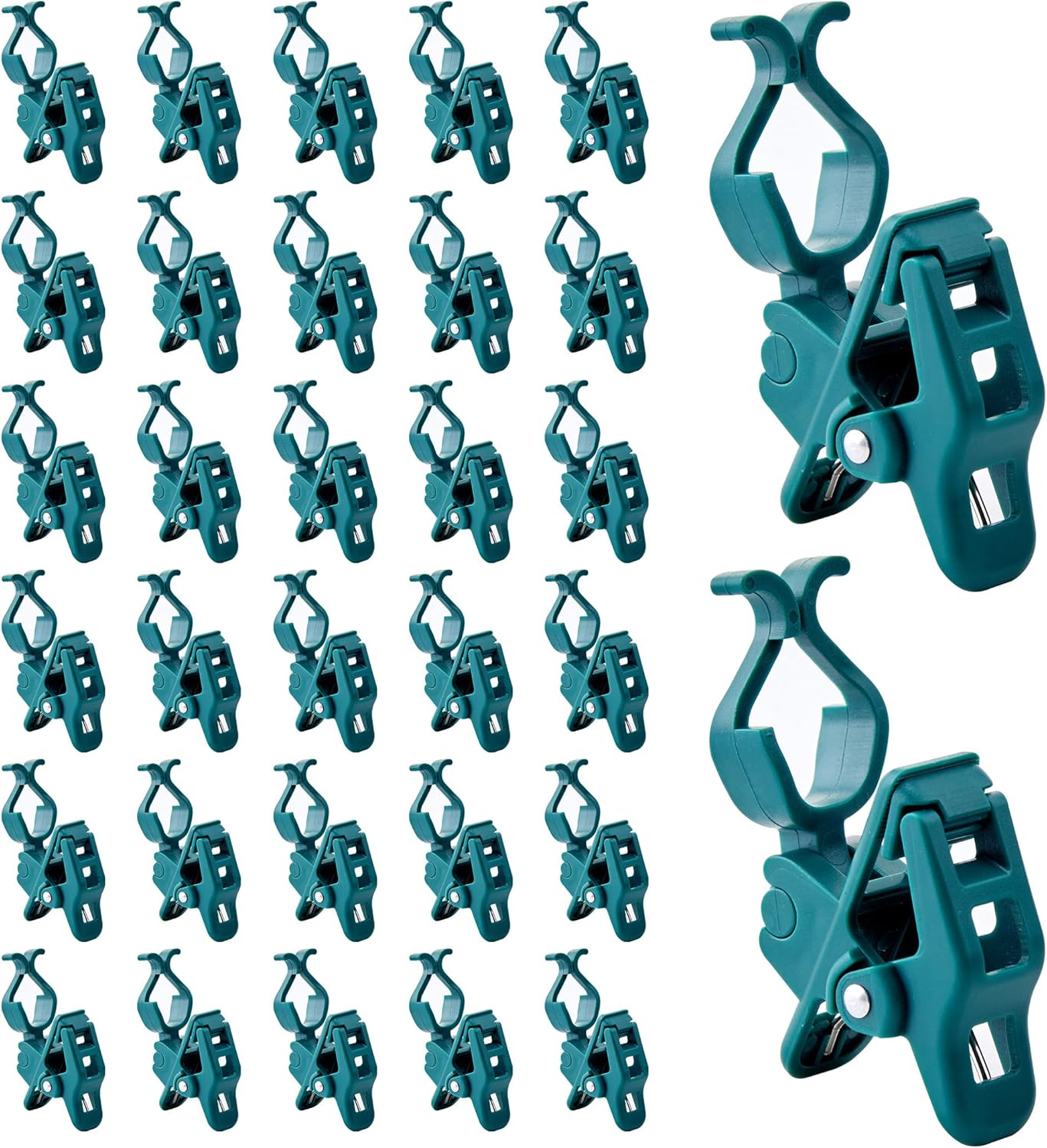 C7 C9 – Clips de resorte universales para luces navideñas, 50 clips de resorte rápido para decoraciones de luz navideña, clips de tejas y canalones