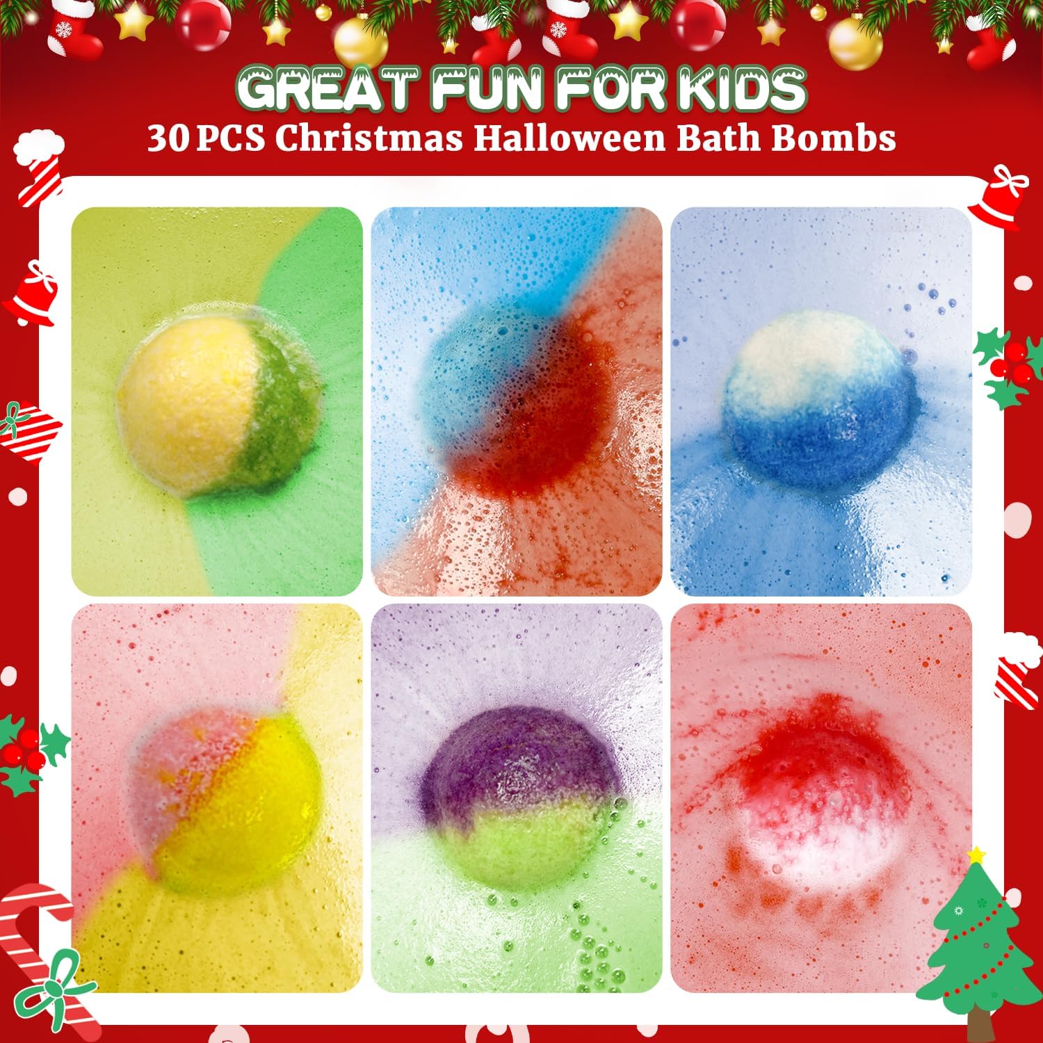 30 bombas de baño para niños con juguetes de succión sorpresa en el interior, bombas de baño de burbujas orgánicas naturales con juguetes, regalos