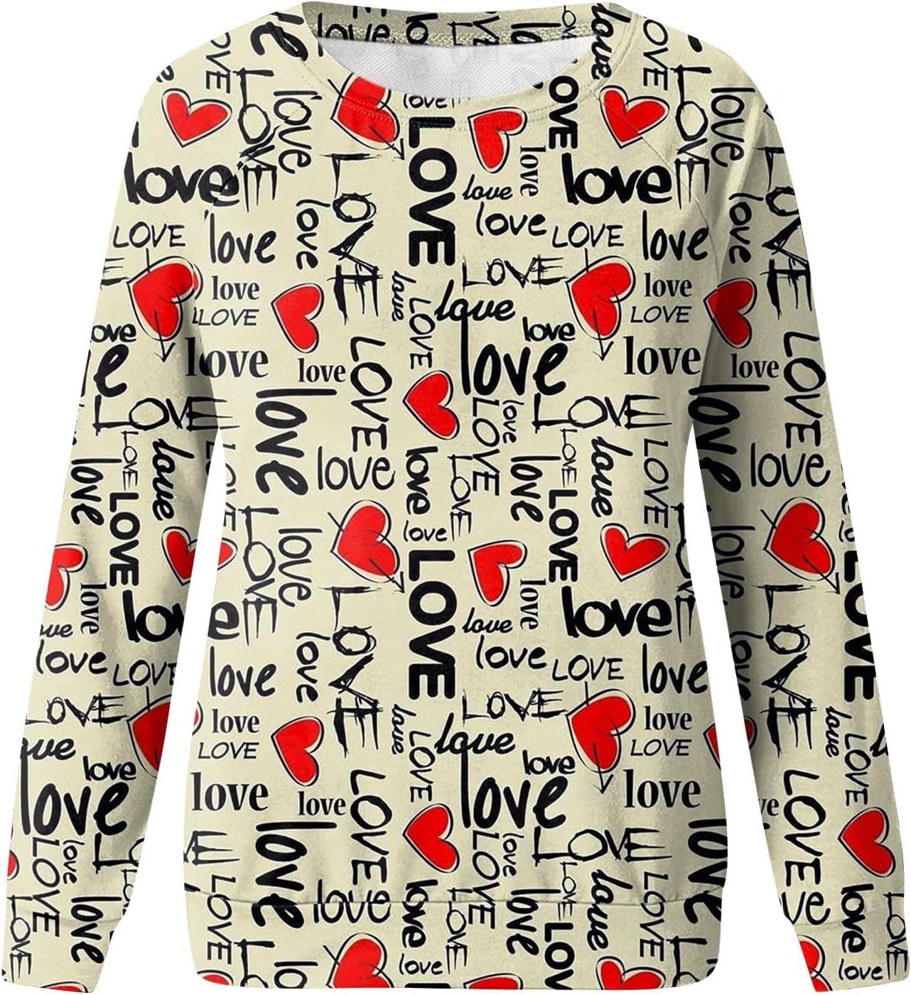 Camisas de San Valentín para mujer, manga larga, invierno y primavera, a la moda, ajuste holgado, sudaderas elegantes
