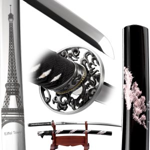 Auténtica espada katana samurái, 41 pulgadas, forjada a mano, afilada, templada al calor, práctica y funcional, fabricada con acero de alto carbono Auténtica espada katana samurái, 41 pulgadas, forjada a mano, afilada, templada al calor, práctica y funcional, fabricada con acero de alto carbono