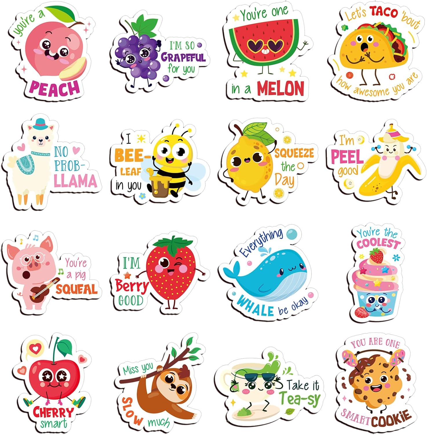 16 piezas de imanes de nevera divertidos juegos de palabras magnéticas, calcomanías decorativas para refrigerador, imanes divertidos para casillero,
