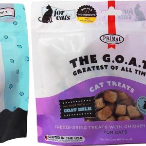 Primal Cat Treats 2 muestras de sabores, (1) cada uno cecina de pollo masticable, leche de cabra de pollo liofilizada (2-4 onzas) – Paquete de Primal Cat Treats 2 muestras de sabores, (1) cada uno cecina de pollo masticable, leche de cabra de pollo liofilizada (2-4 onzas) – Paquete de