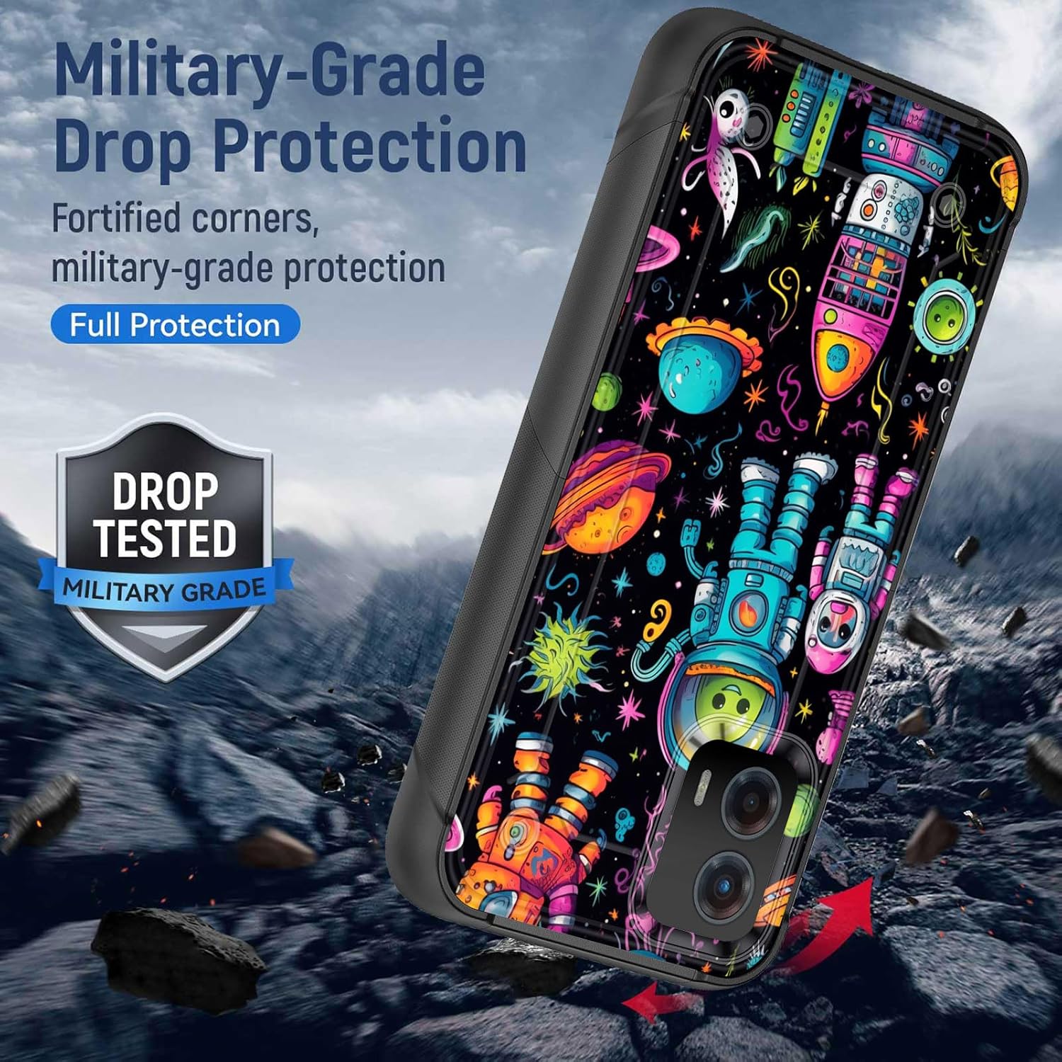 Funda para Moto G 5G 2023, resistente de doble capa de policarbonato duro y silicona suave, resistente a prueba de golpes, funda protectora para