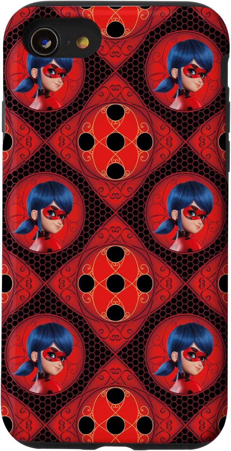 Funda para iPhone SE (2020)  7  8 Miraculous Ladybug and Cat Noir The Movie LB Pattern Case