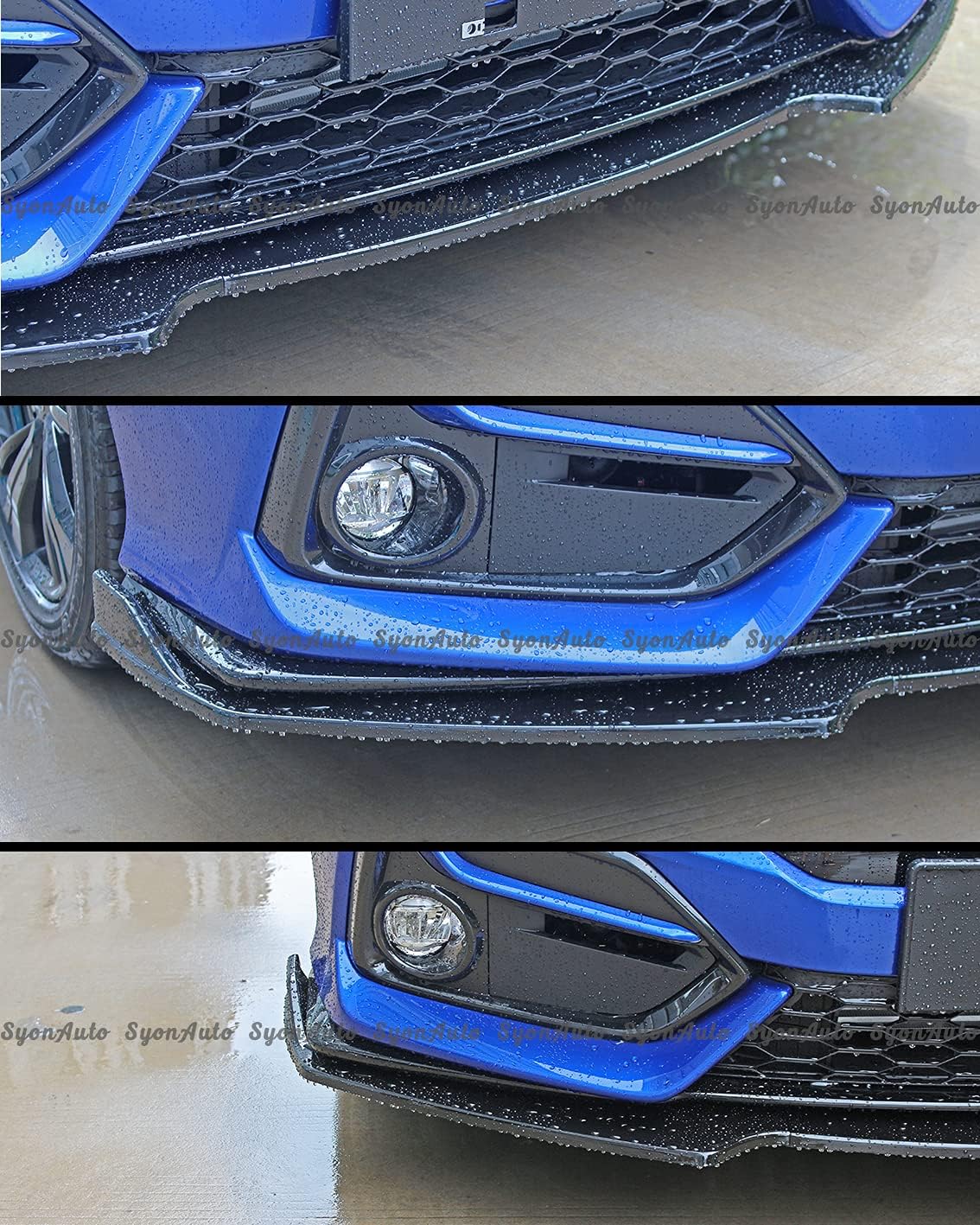 Se adapta a Honda Civic Hatchback 2016-2021 y Si JDM GLOSS BLACK PARACHOQUES DELANTEROS