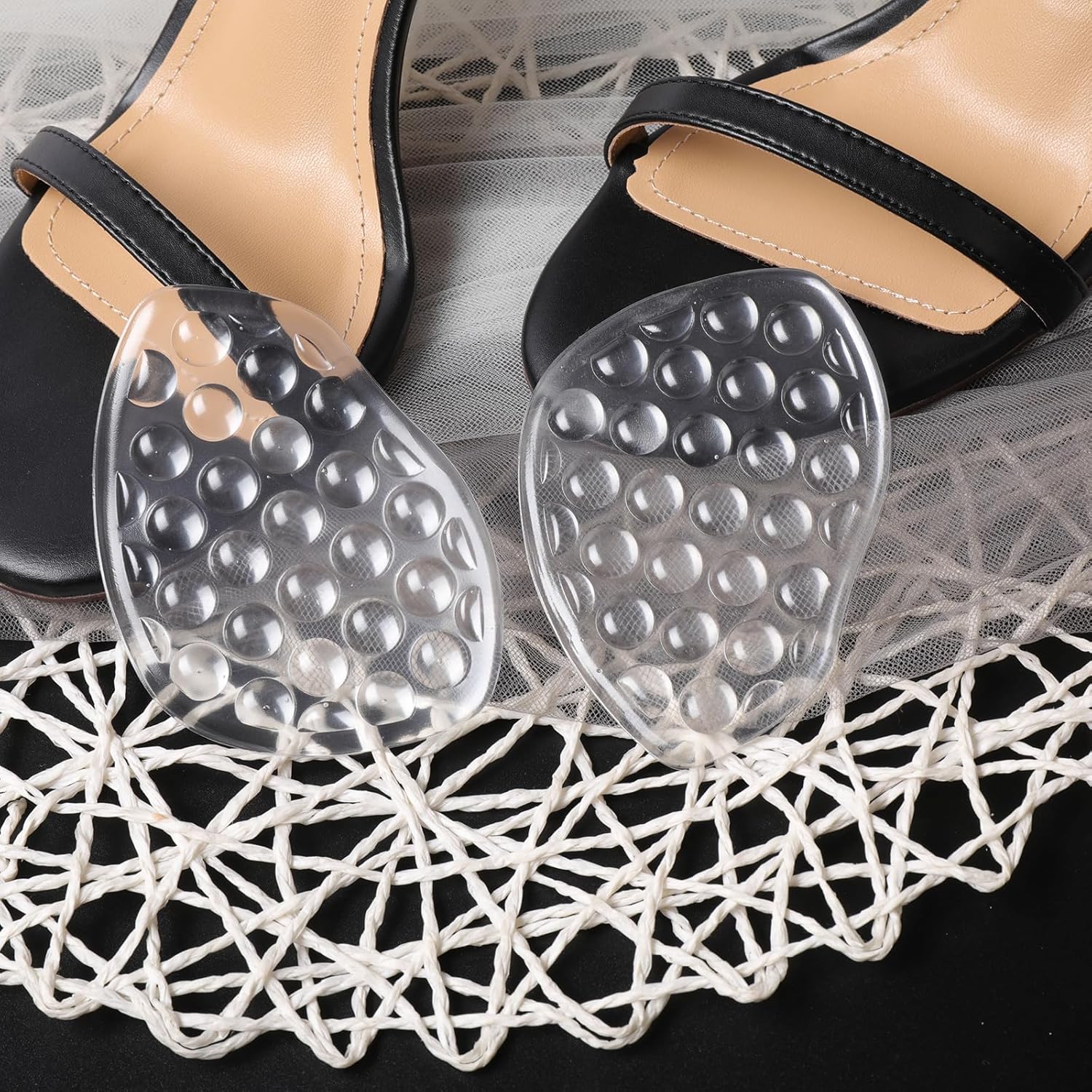Almohadillas metatarsianas para mujer, inserciones de talón para mujer, almohadillas de cojín de bola de pie (3 pares de almohadillas para pies),
