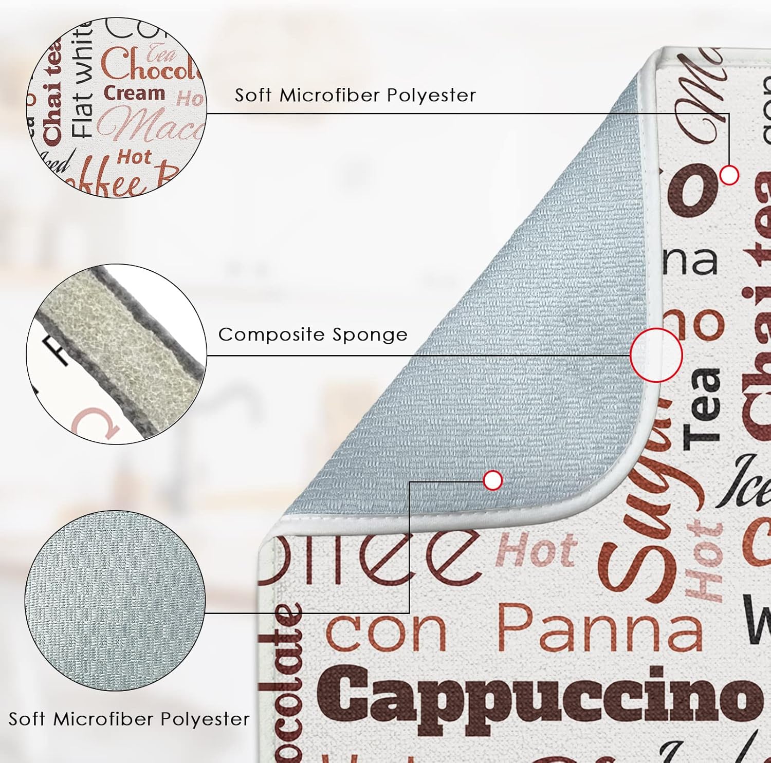 Tapete absorbente de secado de platos, almohadilla de microfibra para restaurante de café Fast Cafe Aroma Restaurant para encimera de cocina,