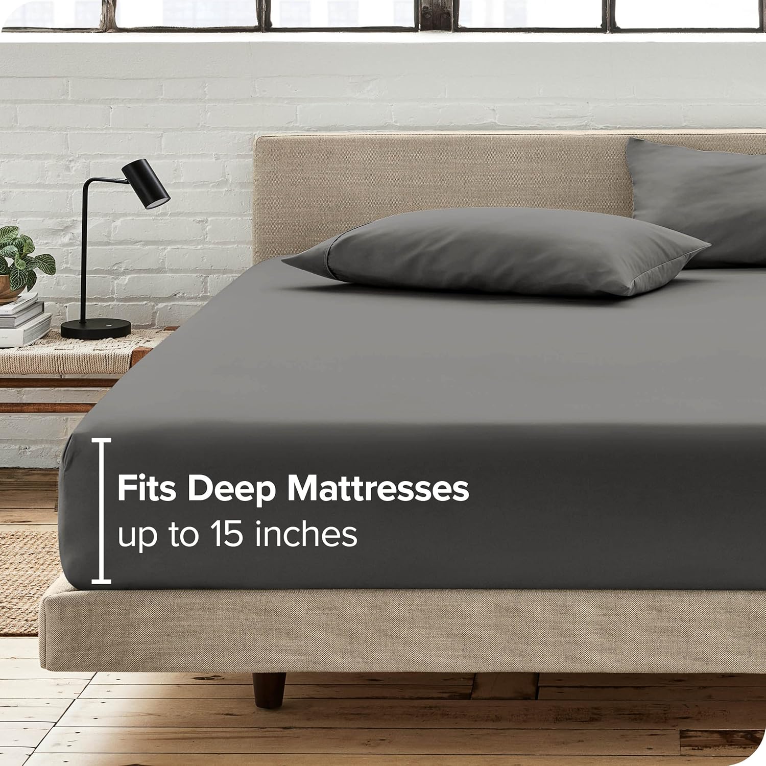 Bare Home Sábana bajera ajustable de cabeza dividida Flex King – Microfibra 1800 premium – Lujo de hotel ultrasuave – Bolsillo profundo – Duradero y