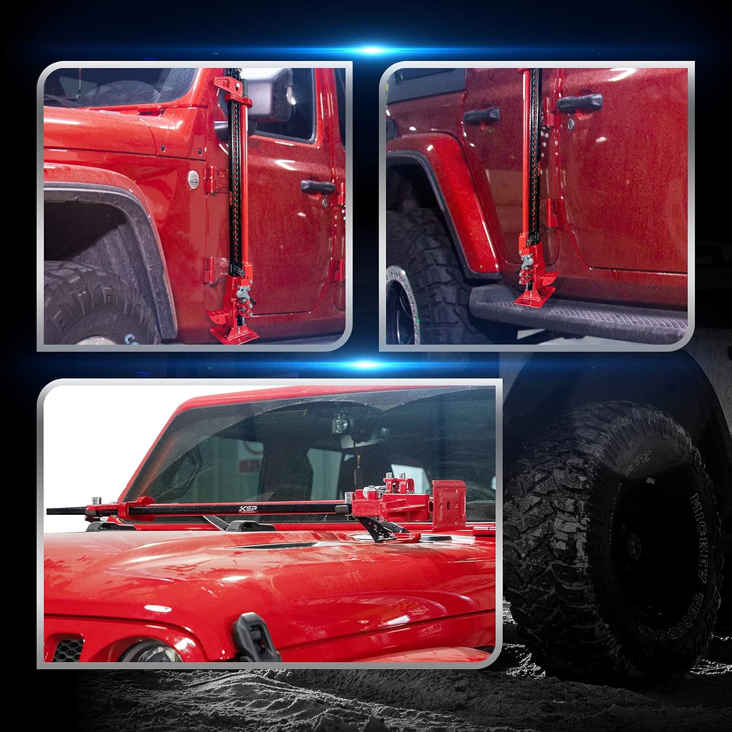 KSP Jack Mount Hood Bisagra Puerta Bisagra Soporte antirrobo para Je-ep 2007-2018 JK,2018+JL Offroad Negro