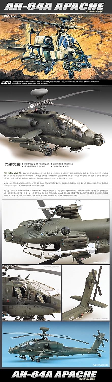 Academy #12262 148 AH-64A MSIP Kit de modelo de plástico # 12262