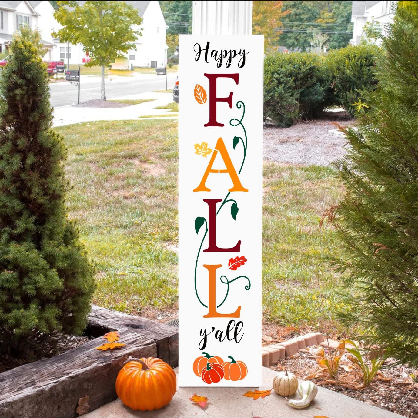 Plantillas de otoño para pintar en madera, plantillas de calabaza reutilizables para dibujo de Acción de Gracias, gran bienvenidafeliz otoño Y’All