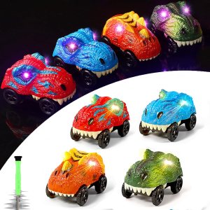 Solo repuesto para autos de pistas, autos de pista de dinosaurios que brillan en la oscuridad, accesorios para pistas de automóvil con 3 luces LED Solo repuesto para autos de pistas, autos de pista de dinosaurios que brillan en la oscuridad, accesorios para pistas de automóvil con 3 luces LED
