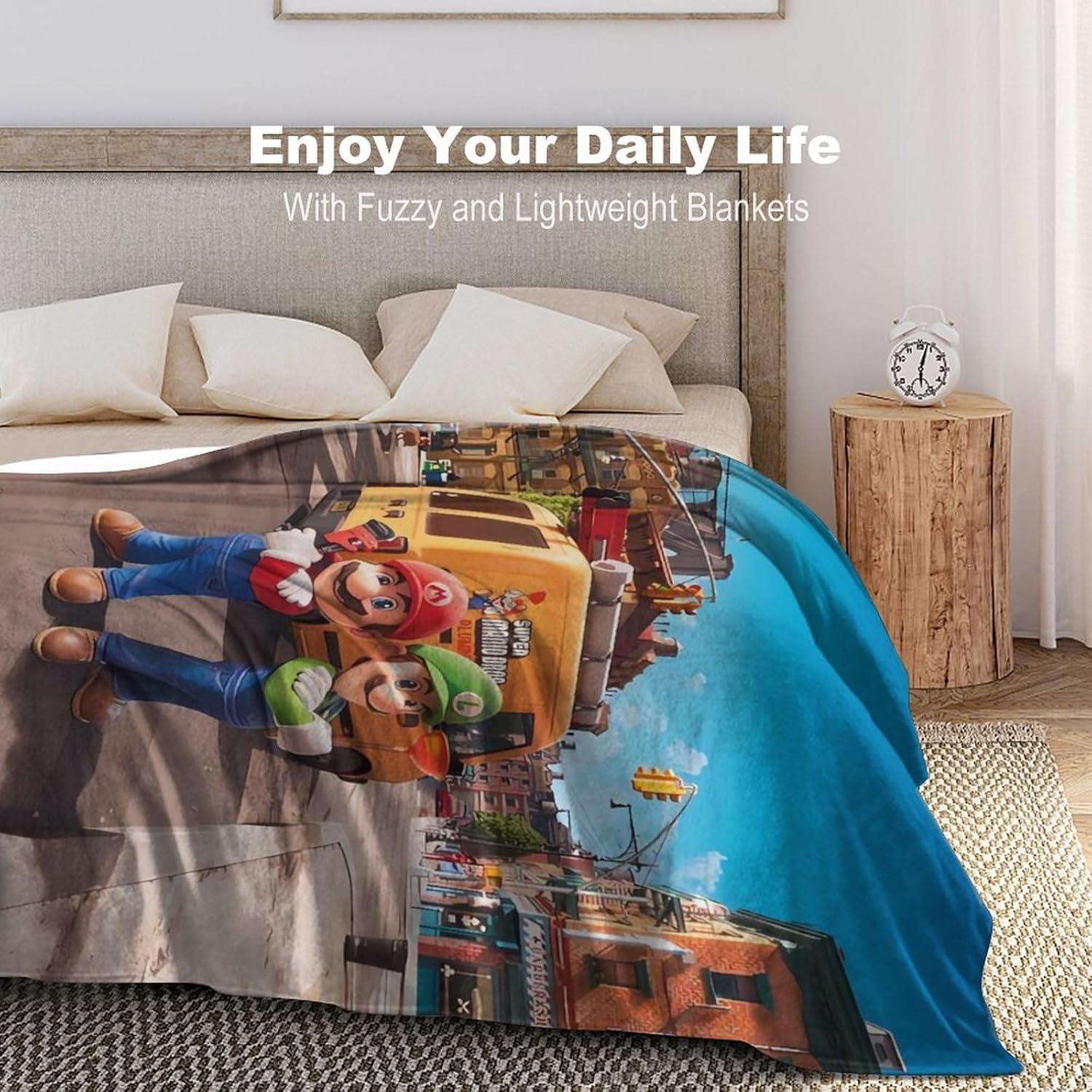 Super Bros – Manta de película de Bowser, para niños y niñas, ligera y súper suave, para sofá cama, sala de estar, para adultos y mujeres, para