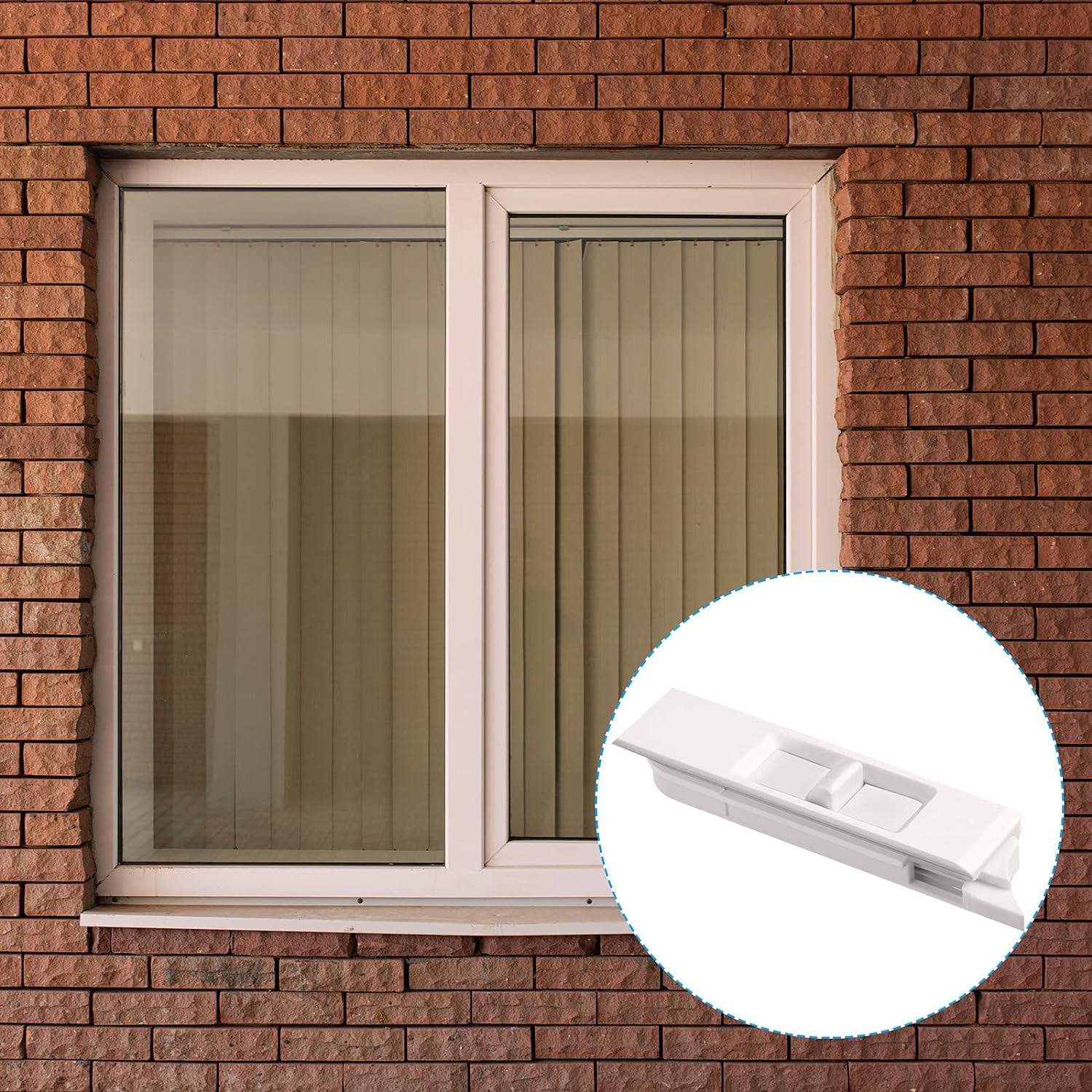 Pares de pestillo inclinable de plástico blanco, pares de pestillo de inclinación para ventana corrediza con resorte para accesorios de ventana del