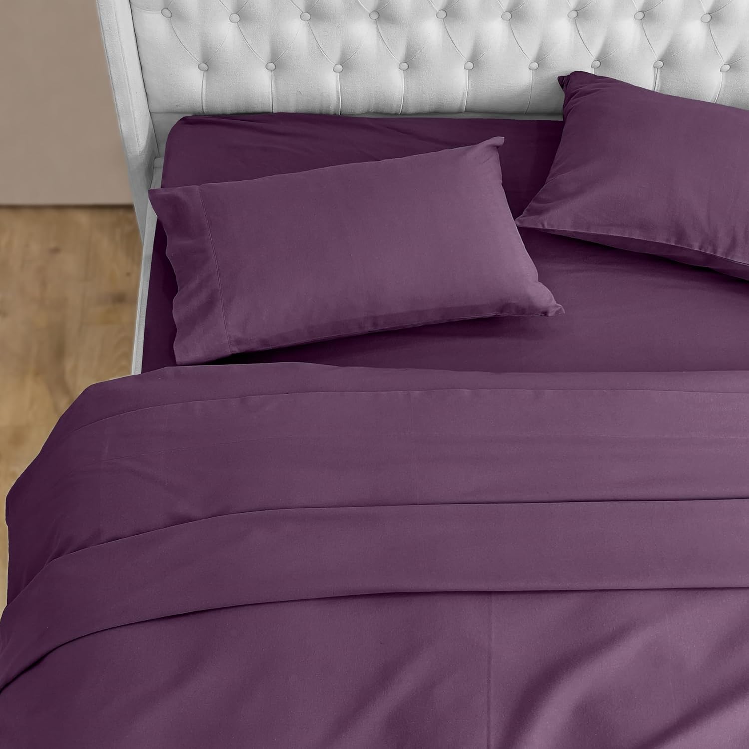 Elegant Comfort Juego de sábanas suaves de franela de 100% algodón turco, 4 piezas, calidad premium, sábana bajera con bolsillo profundo, ultra