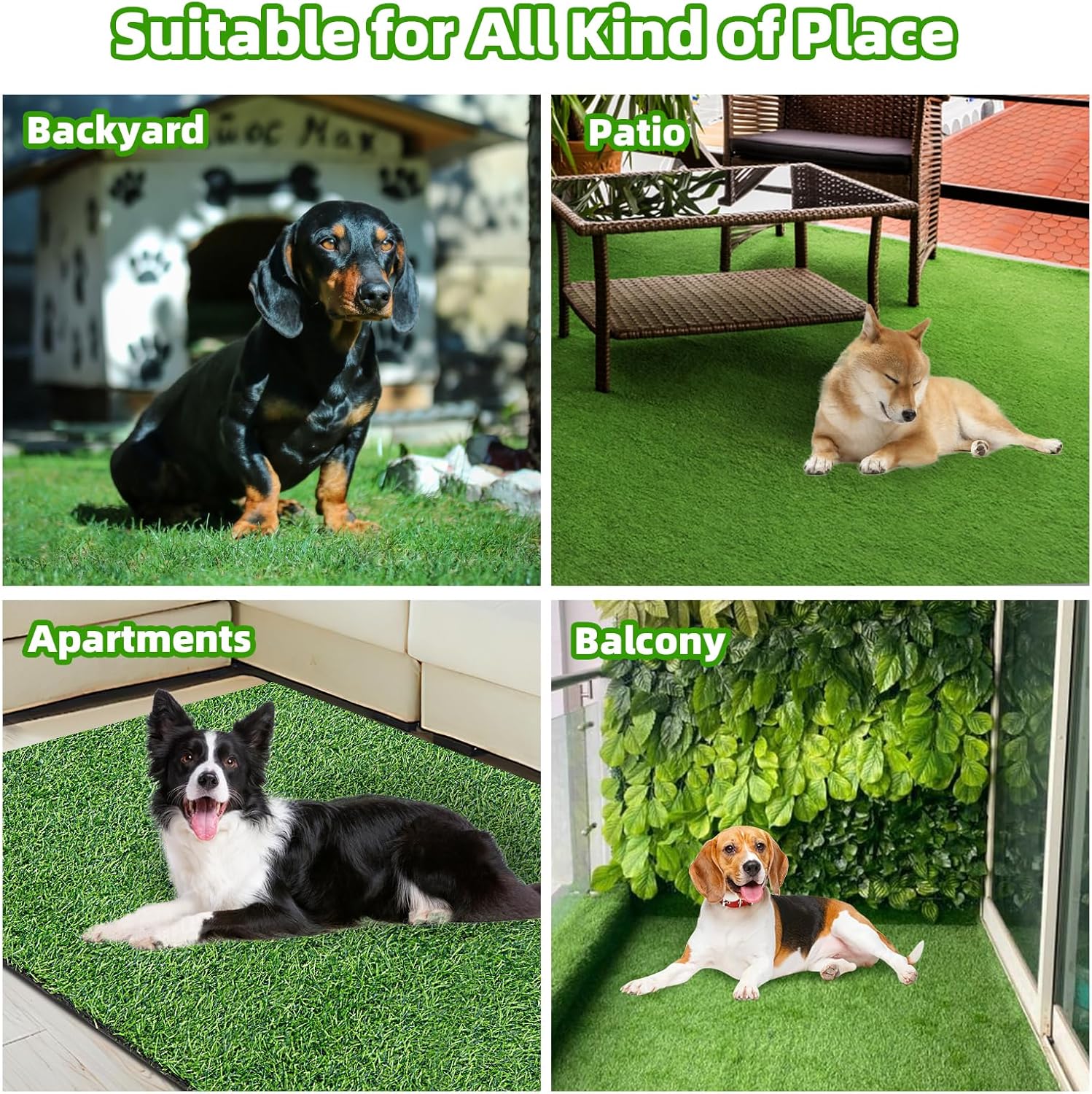 Almohadilla de orina de césped para perros de 24.4 x 39 pulgadas, hierba falsa para perros, almohadilla de orina de césped artificial para