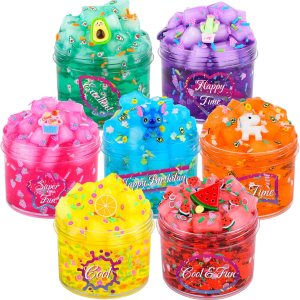 Paquete de 7 unidades de slime transparente con cubos de gelatina, sandÃa, aguacate, limón, rosa, azul, limo transparente, juego de limo de cristal Paquete de 7 unidades de slime transparente con cubos de gelatina, sandÃa, aguacate, limón, rosa, azul, limo transparente, juego de limo de cristal