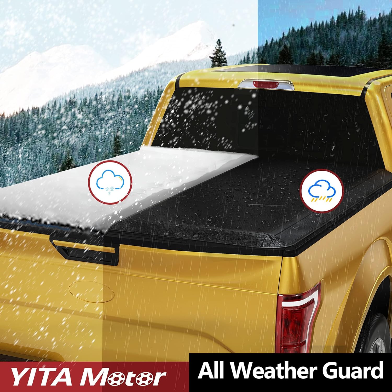 YITAMOTOR Cubierta suave para caja de camioneta plegable cuádruple compatible con Dodge Ram 1500 2009-2023 (solo 19-23), caja Fleetside de 6.4 pies