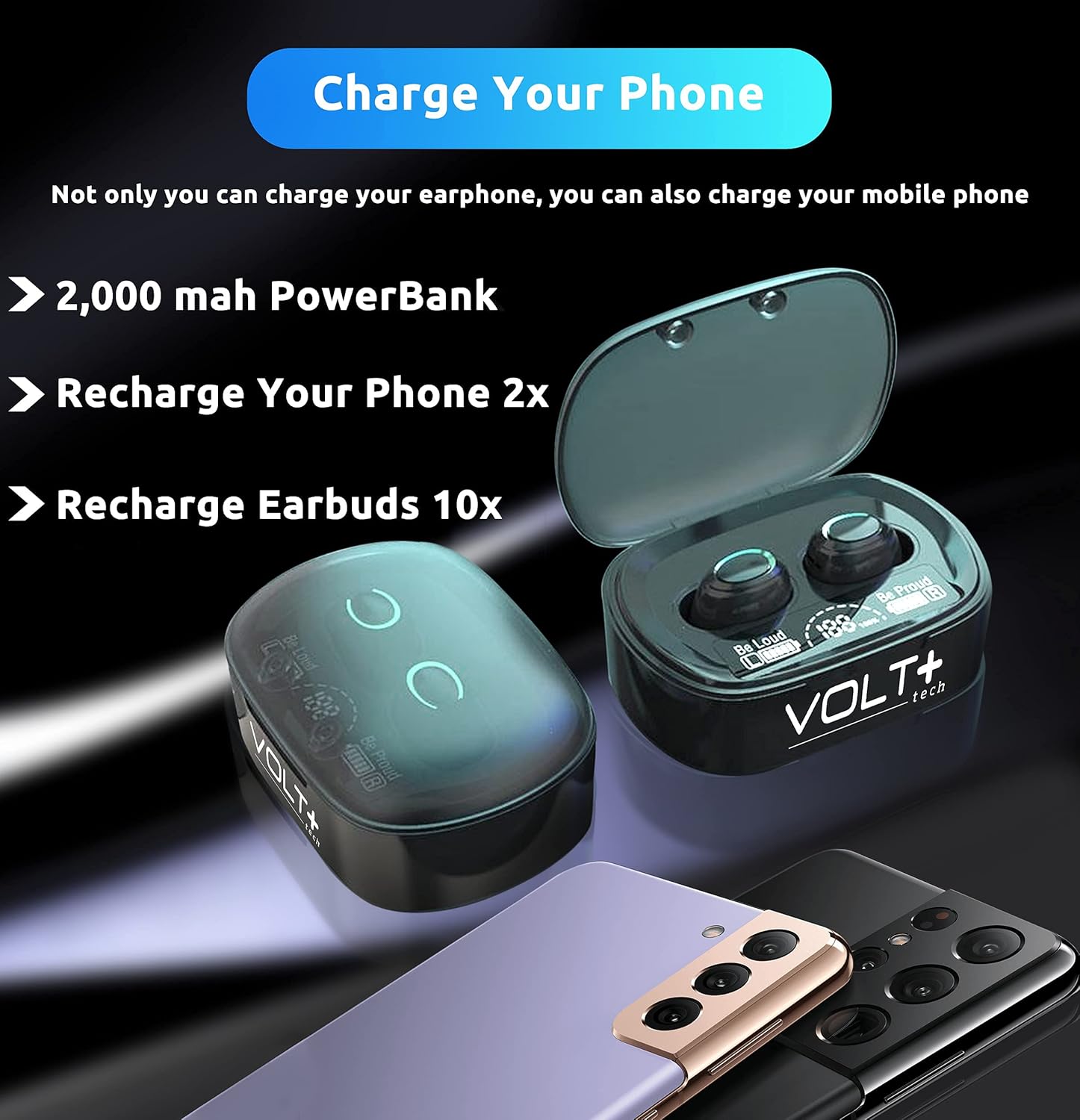 Auriculares inalámbricos V5.1 PRO compatibles con Xiaomi Black Shark 4S IPX3 Bluetooth Touch a prueba de aguasudor y reducción de ruido con