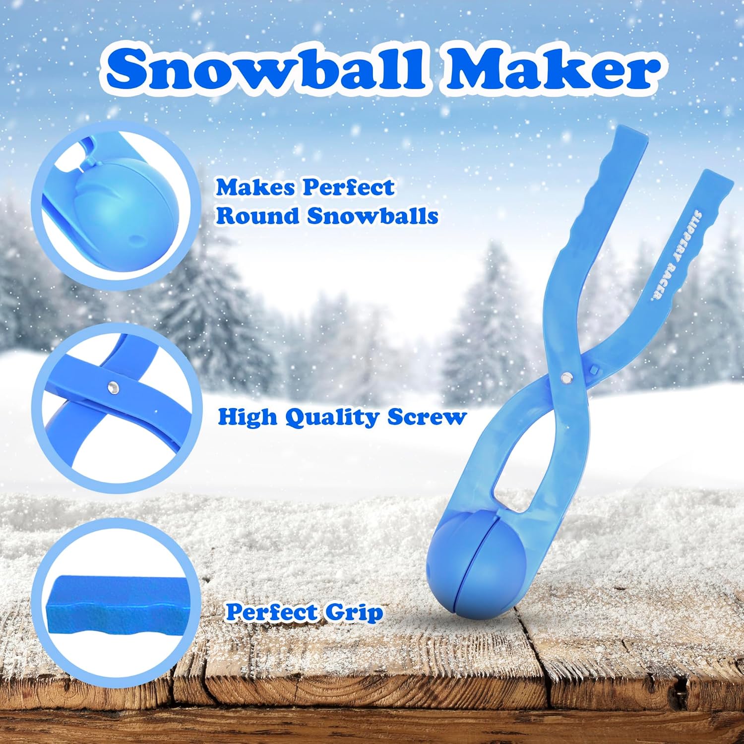 Feliz fabricante de bolas de nieve