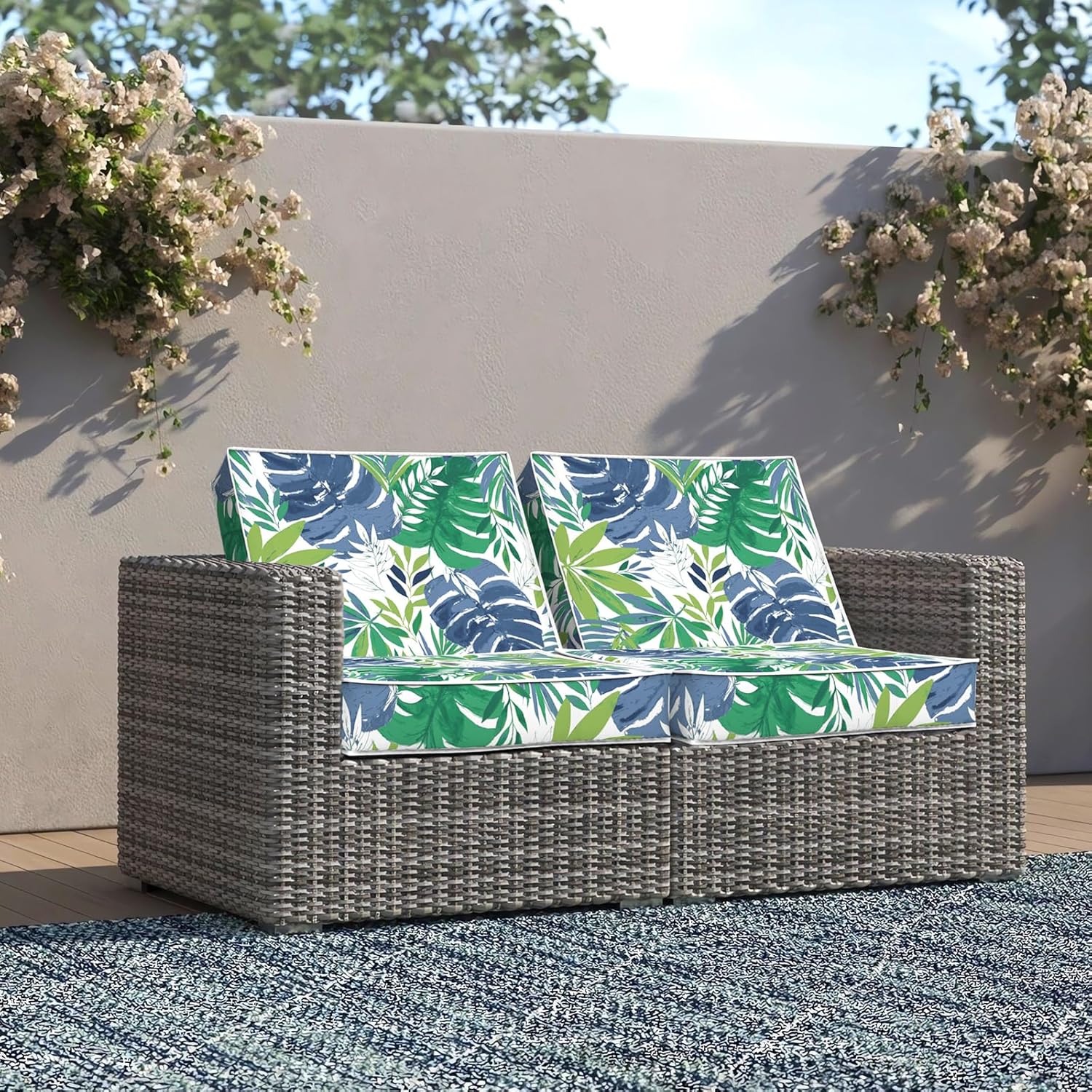 DYTXIII Fundas de cojín de patio de 20 x 20 x 4 pulgadas, fundas de asiento para sillas de exterior solo con cremallera, fundas de cojín resistentes
